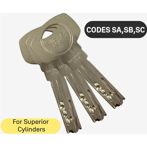 Superior 1 Star 10 pin Set of 3 keys