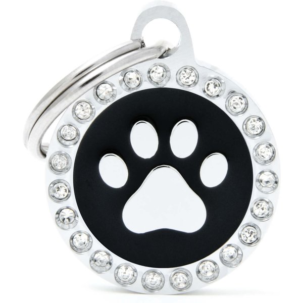 Medaglietta Glam Cerchio smaltato con Zampa con strass swaroski-image