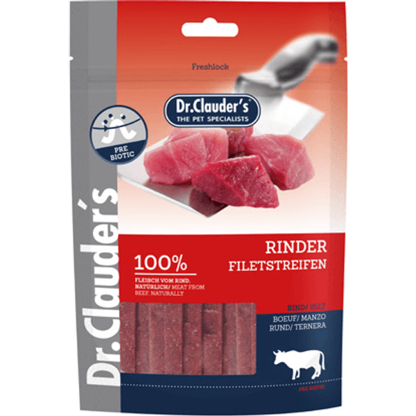 Dr. Clauder's Filet Strips al manzo 80g snack per cani in striscette-image