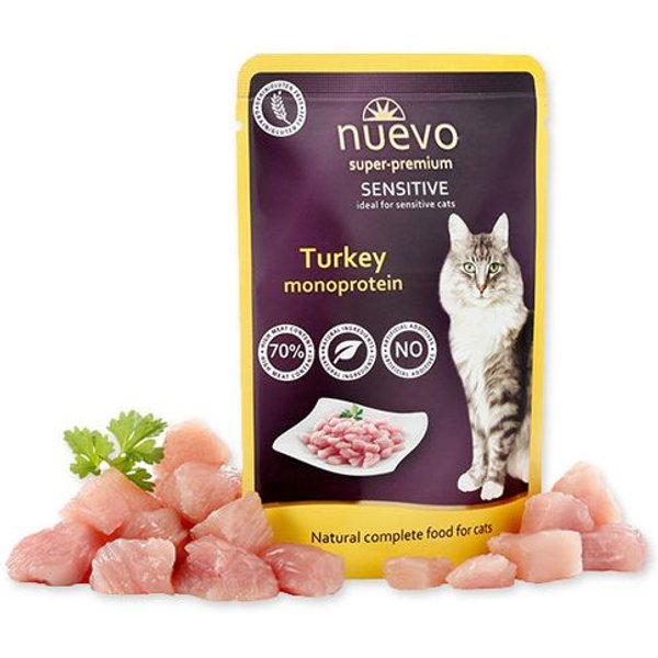Nuevo Sensitive Tacchino 85G Umido Gatto-image
