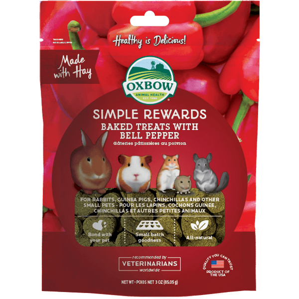 Oxbow Simple Rewards Baked Treats Con Peperone Rosso 85G Snack Per Roditori-image