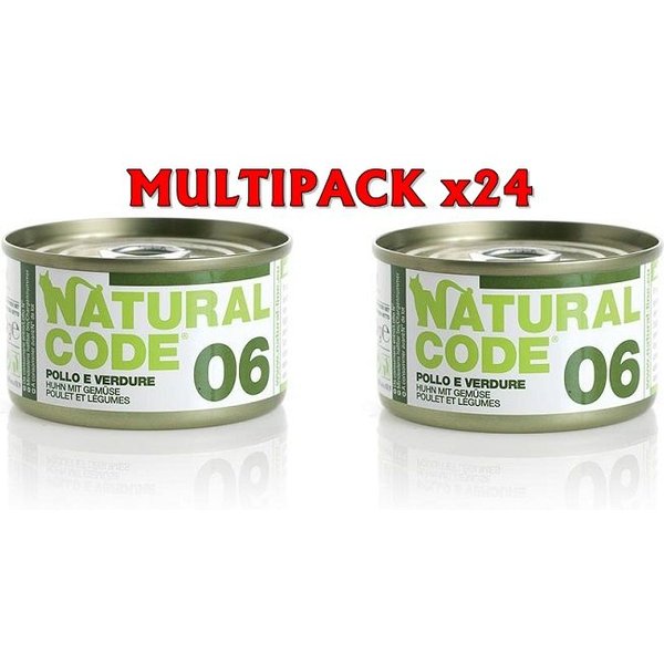 Natural Code 06 Pollo e Verdure 85gr umido gatto 24 x 85g-image
