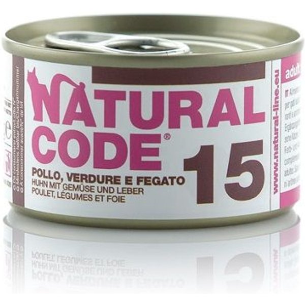 Natural Code 15 Pollo Verdure e Fegato 85gr umido gatto 85 g-image