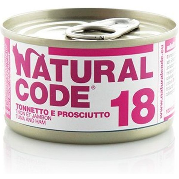 Natural Code 18 Tonnetto e Prosciutto 85gr umido gatto 85 g-image