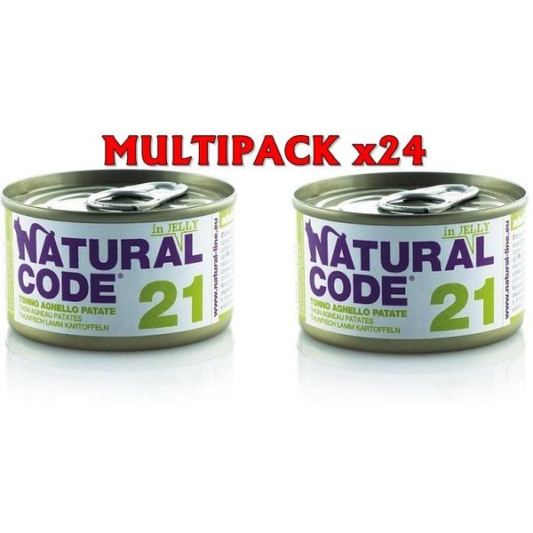 Natural Code 21 Tonno Agnello e Patate in jelly 85gr umido gatto 24 x 85g-image