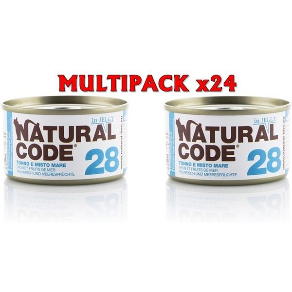 Natural Code 28 Tonno e Misto Mare in jelly 85gr umido gatto 24 x 85g-image