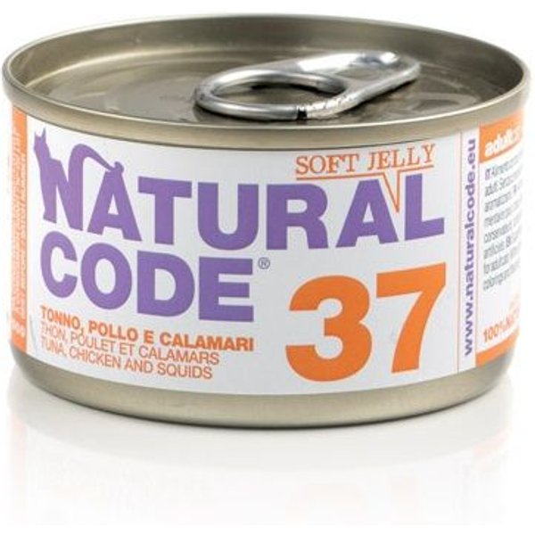 Natural Code 37 Tonno Pollo e Calamari 85gr umido gatto 85 g-image