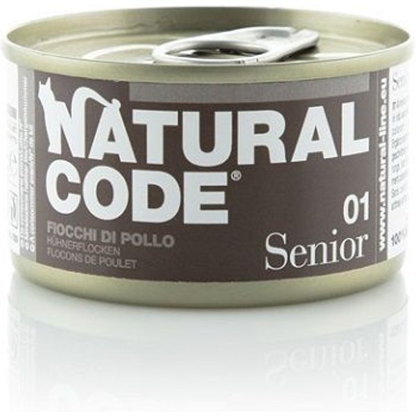 Natural Code Senior 01 Fiocchi di Pollo e Riso 85gr umido gatto 85 g-image