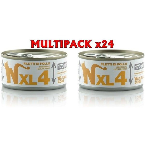 Natural Code XL 4 Filetti di pollo 170gr umido gatto-image