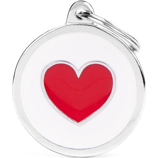 Medaglietta Cerchio Bianco con Cuore-image