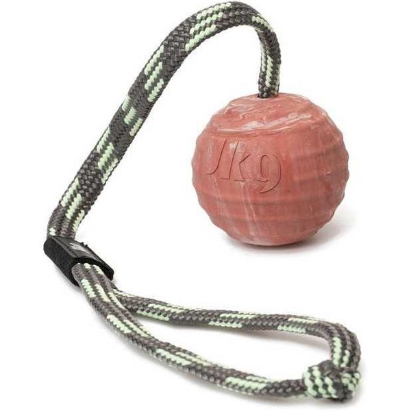 Julius K9 Natural rubber ball pallina 6cm con corda e maniglia-image