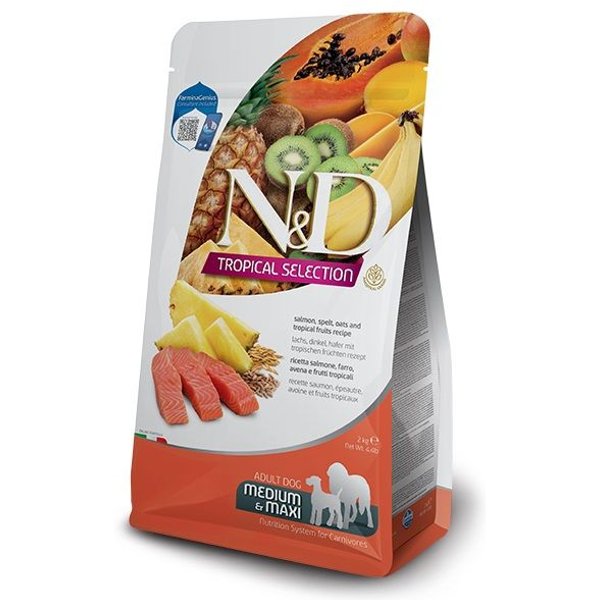 N&D Tropical Adult Salmone Medium Large Crocchette Cane Con Frutta Tropicale 10 Kg-image