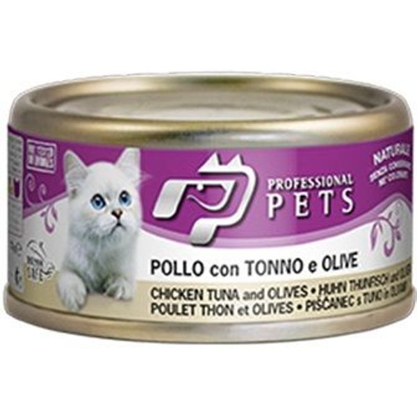 Professional Pets Tonno, Pollo E Olive 70G Umido Gatto-image