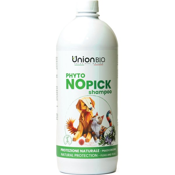 Union Bio Phytonopick Shampoo sgradito a pulci e zecche per cani e gatti 1 litro-image
