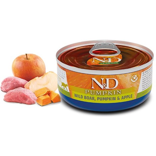 N&D Adult Cinghiale, Zucca E Mela 70G Grain Free Umido Gatto Formato 24 X 70G-image