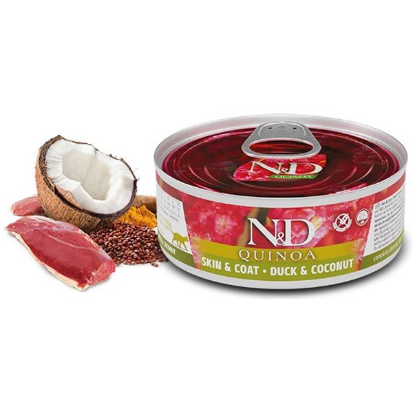 N&D Skin&Coat Anatra, Quinoa E Cocco 80G Grain Free Umido Gatto-image