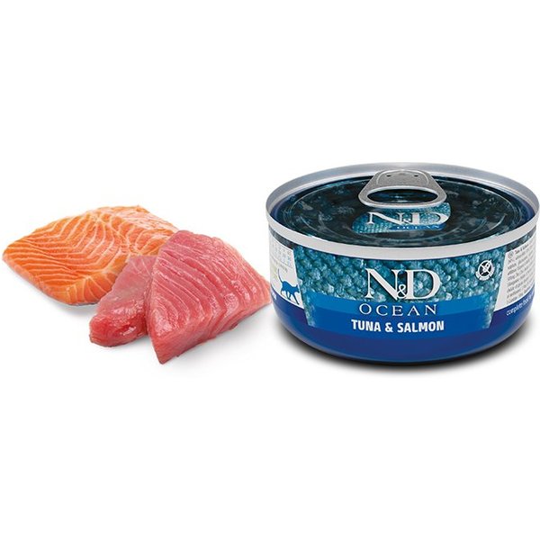 N&D Adult Tonno E Salmone 70G Grain Free Umido Gatto Formato 24 X 70G-image