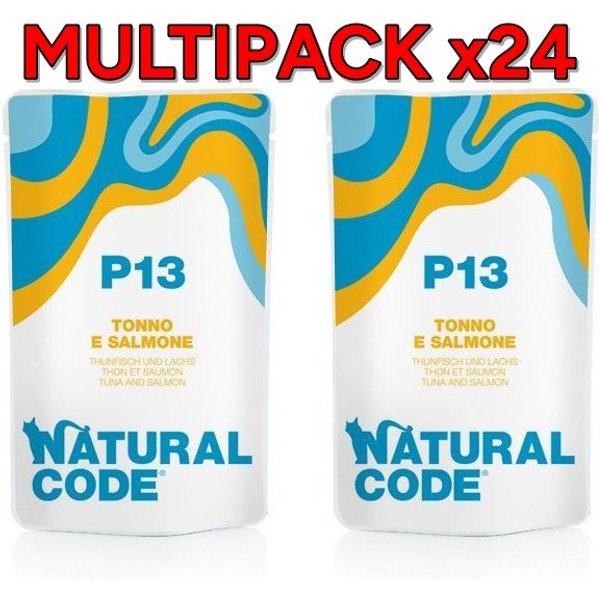Natural Code Busta P13 Tonno E Salmone 70G Umido Gatto-image