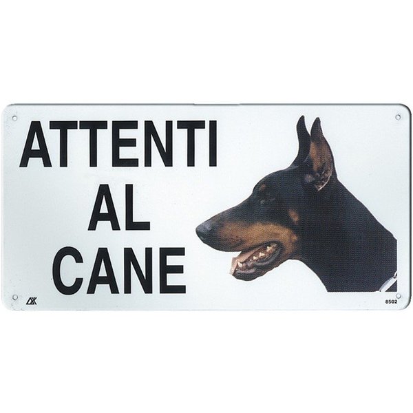 Record Targa in metallo Attenti al cane con Immagine Cane-image