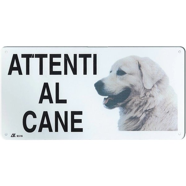 Record Targa in metallo Attenti al cane con Immagine Cane-image