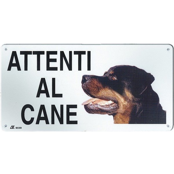 Record Targa in metallo Attenti al cane con Immagine Cane-image