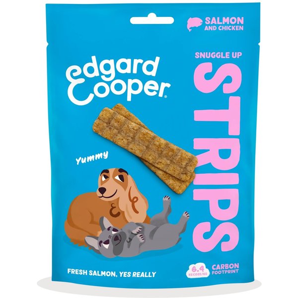 Edgard&Cooper Strips Salmone E Pollo 75G Snack Per Cani-image