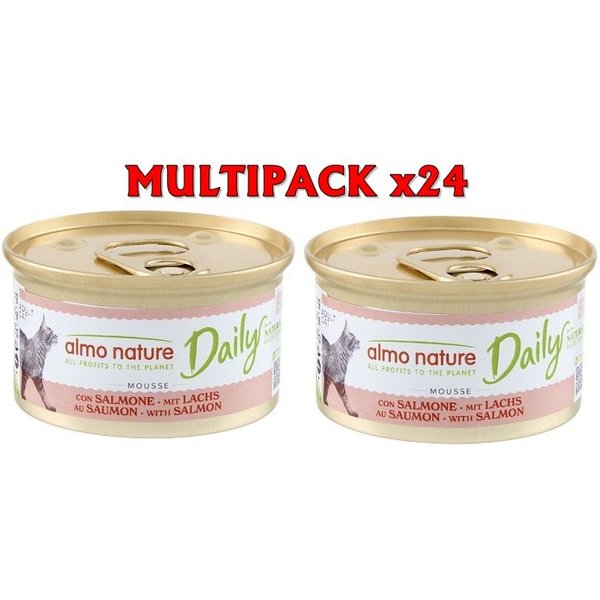 Almo Nature Daily Menù Mousse Con Salmone 85G Umido Gatto Formato 24 X 85G-image