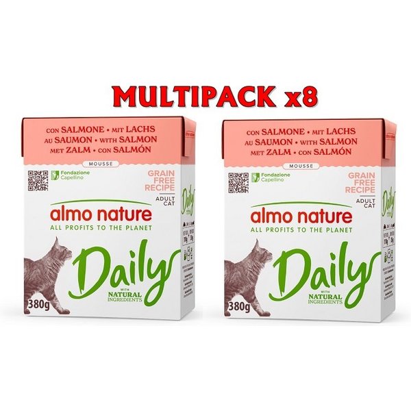 Almo Nature Daily Salmone Mousse 380G Umido Gatto Formato 8 X 380G-image