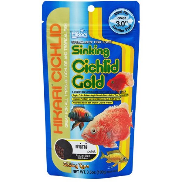 Hikari Cichlid Gold Sinking Mini 100G Pellet Colorante Per Ciclidi-image