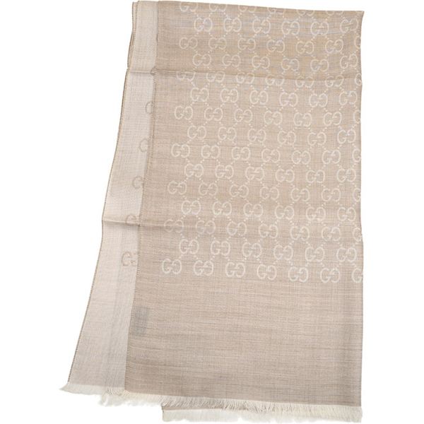 Gucci - 2-Tone Grey Wool Silk GG Guccissima Logo Scarf