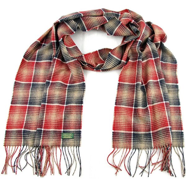 Glencroft - 100% Cashmere Red and Black Plaid Stole
