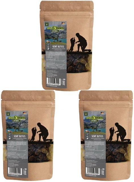 Produktbild von Wildborn Natural Goat Bites Hundesnack - 3 x 200 g