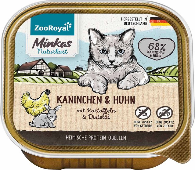 Produktbild von ZooRoyal Minkas Naturkost Kaninchen und Huhn mit Kartoffeln - 100 g