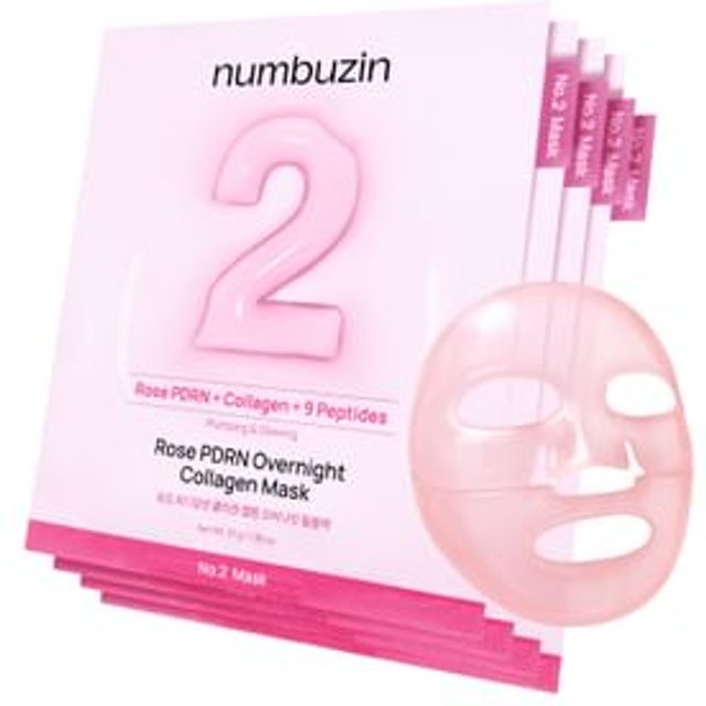 numbuzin - No.2 Rose PDRN Overnight Collagen Mask Set 37g x 4 sheets
