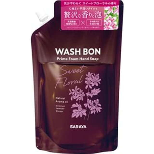 SARAYA - Wash Bon Prime Foam Hand Soap Sweet Floral 500ml Refill