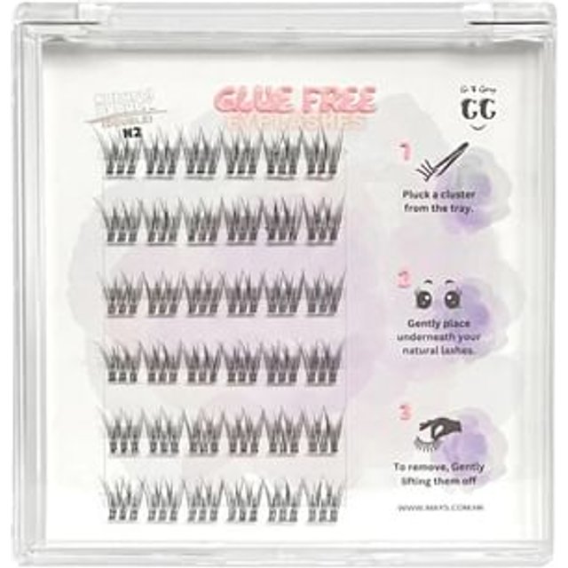 Gi & Gary - Glue Free Eyelashes Double Natural Beauty N2 with Eyelash Applicator Natural Beauty N2 - 36 pcs