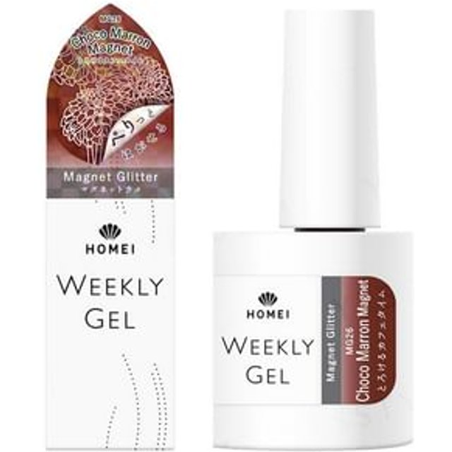 Homei - Weekly Gel Nail Polish Magnet Glitter MG26 Choco Marron Magnet 10ml