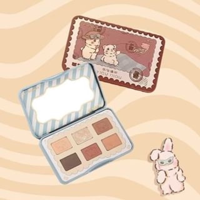 YIGU DIGU - GUGU Postcard 6-Color Eyeshadow Palette - 2 Types 01# Gilded Brown - 6.5g