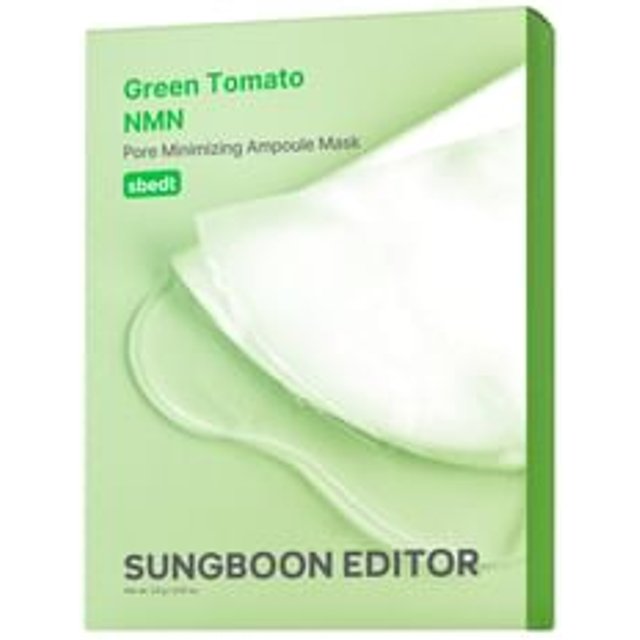 SUNGBOON EDITOR - Green Tomato NMN Pore Minimizing Ampoule Mask Set 2026 Version - 23g x 10 sheets