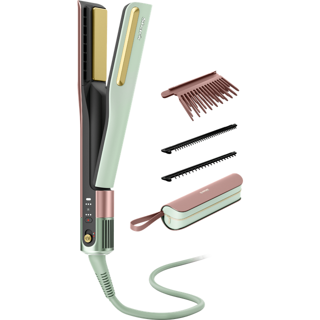 Shark SilkiPro Hair Straightener & Dryer with Storage Case in Strawberry Matcha | HT401UKPK1 | by SharkNinja