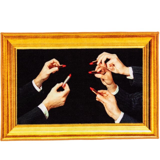 Toiletpaper Lipstick Black Badezimmermatte 60 x 90 cm rechteckig
