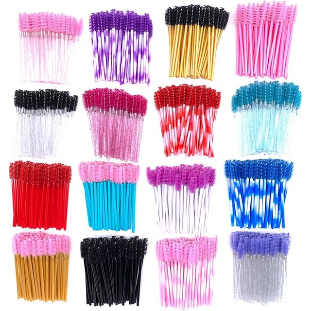 50/10 PCS/Pack Disposable Eyelash Swab Mini Individual Lash Applicators Mascara Brush Eyelashes Extension For Maquillaje Makeup