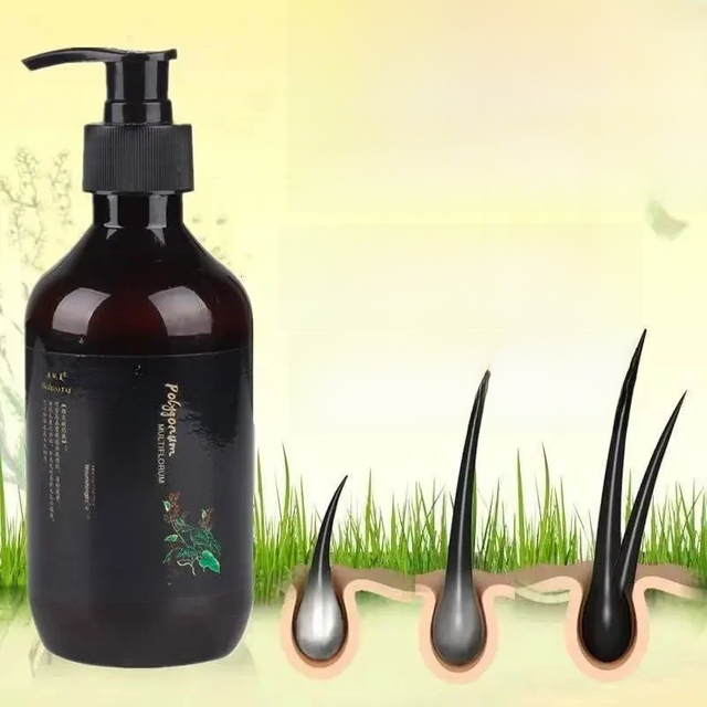 300ml Polygonum Multiflorum Shampoo Herbal White To Black Shampoo Plant Hair Care Moisturizing Nutrition Damaged Repair
