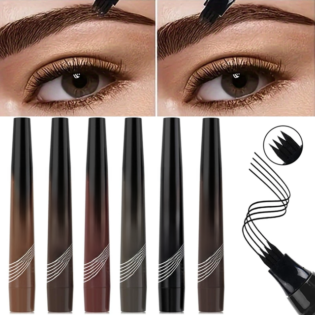 4 Fork Waterproof Eyebrow Pencil Women 3D Long Lasting Natural Liquid Eye Brow Pen Eyebrow Tint Tattoo Pen Tip Makeup Tools