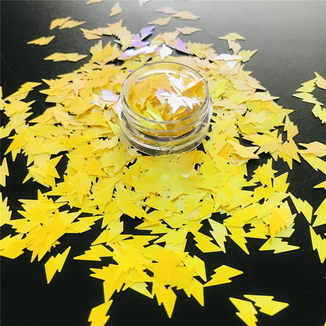 PrettyG 1 Box Lightning Shape Holographic Glitter Sequins for Resin DIY Making Art Craft Nail Makeup Decoration Accessories
