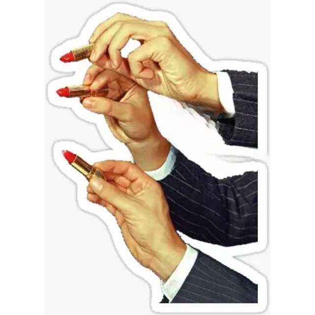 Hands With Lipstick 5PCS Stickers for Window Water Bottles Background Stickers Living Room Bumper Cute Room Home Anime Kid