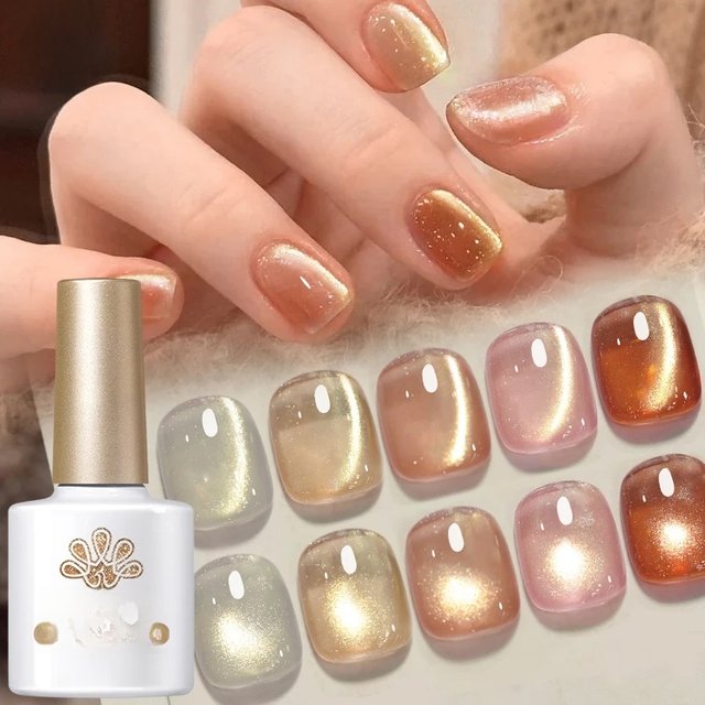 BORN PRETTY 10ml Pink Gold Cat Magnetic Gel Nail Polish for Christmas Nails Design Varnis Semi Permanent Crystal Gel Polish