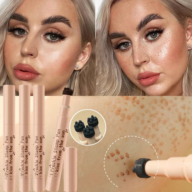Brown Lifelike Fake Freckle Pen Natural Dot Spot Pen Waterproof Long Lasting Stamp Freckle Pencil Face Concealer Makeup Cosmetic