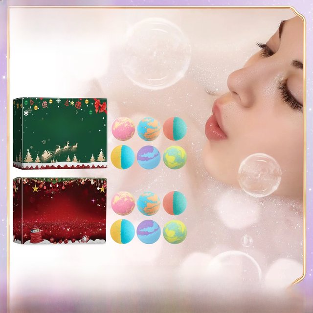 OceAura Christmas Bath Bombs Gift Set Aromatherapy Relax Stress Exfoliating Moisturize Shower Cleaner Handmade Bath Salt Ball