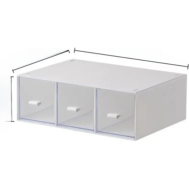 1Pc Transparent Desktop Drawer Stackable Organizer for Cosmetics Coffee Tea Bags Stationery - Desktop Storage Box